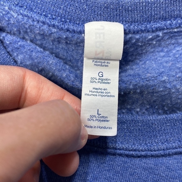 Jerzees Kitty Cat Floral Blue Sweatshirt Size Large - Picture 4 of 7